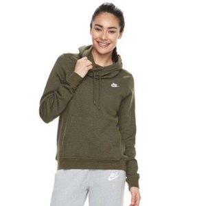 Women's Nike Funnel-Neck Hoodie Green Sz Medium
